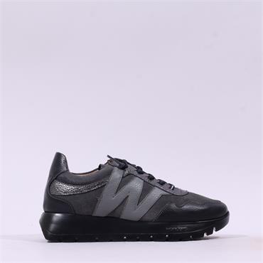 Wonders Odisei Two Tone Bungee Trainer - Black Grey